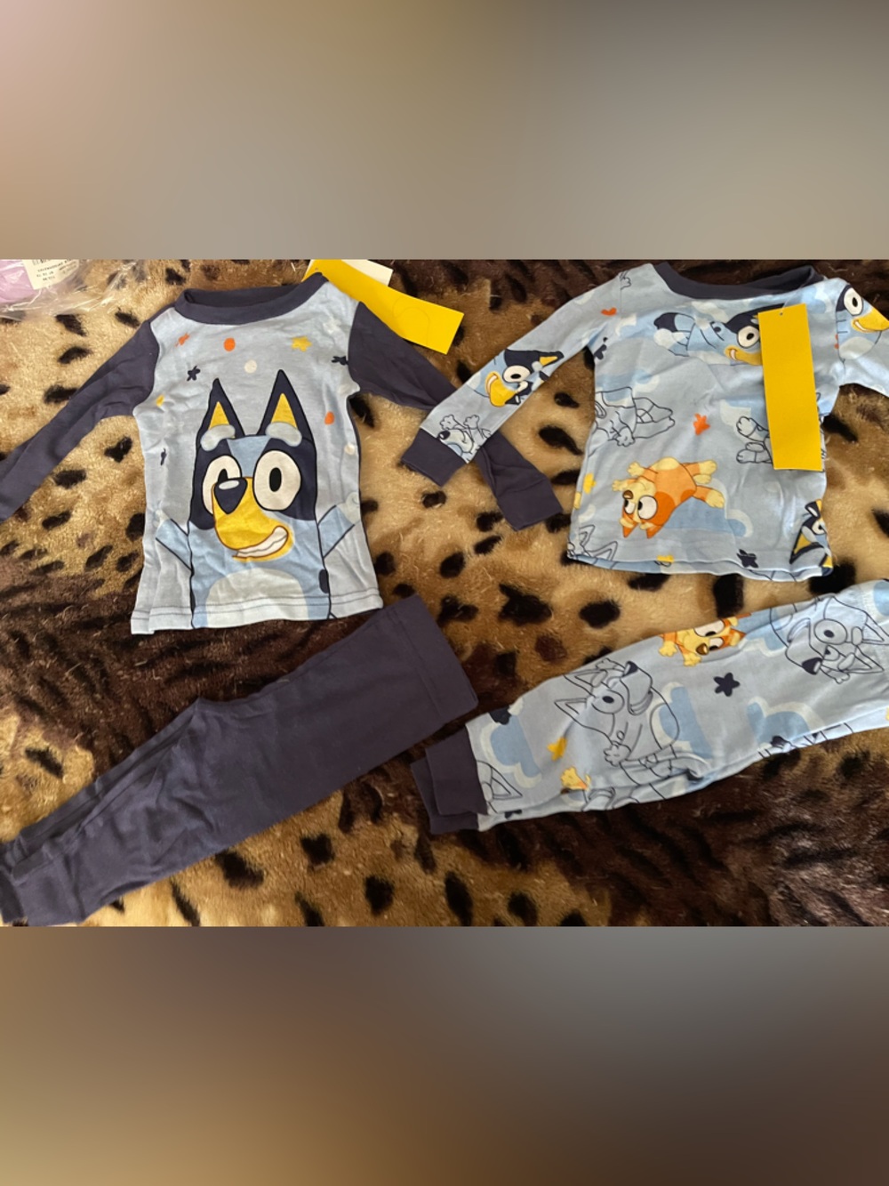 Disney Bluey Light Blue and Navy Kids Pajama Set
